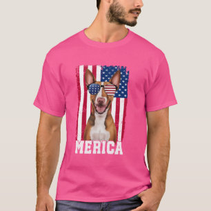 Merica Bull Terrier Dog USA Flag Patriotic 4th of T-Shirt