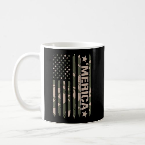Merica Camo American Flag Gift Camouflage Camoflau Coffee Mug