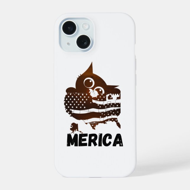 Merica cat iphone case (Back)