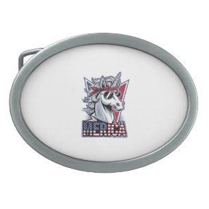 Merica Cool Unicorn Patriotic Vibes Tank Top Belt Buckle