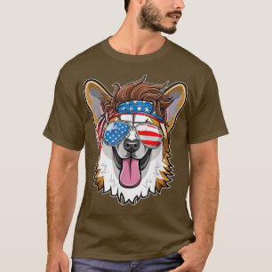 Merica Corgi Dog 4th Of July American Flag T-Shirt