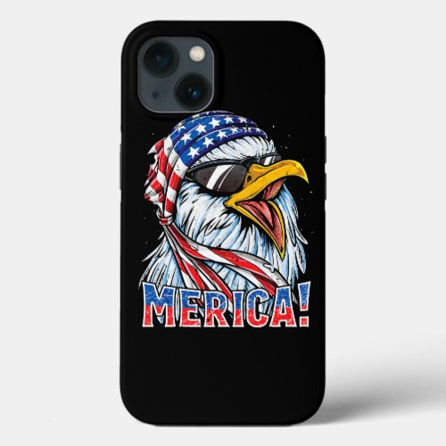 Merica Eagle 4th of July Men Women American Flag S iPhone 13 Case
