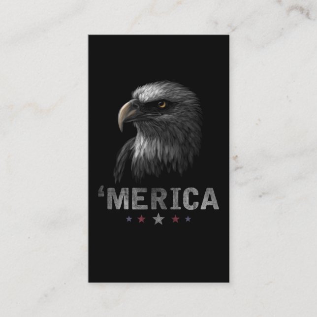 Merica Eagle 4th of July USA Patriotic Business Card (Front)