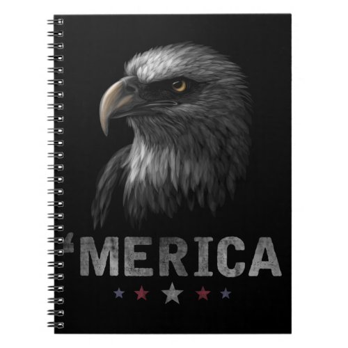 Merica Eagle 4th of July USA Patriotic Notebook