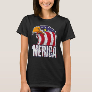 Merica Eagle Mullet American Flag 4th Of July Usa  T-Shirt
