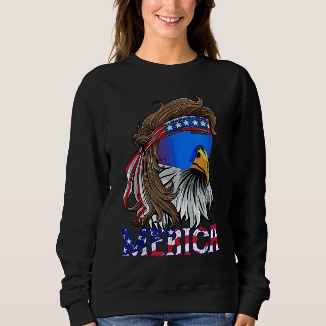 Merica Eagle Mullet American Flag USA Men 4th Of J Sweatshirt (Front)