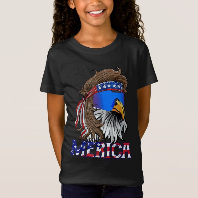 Merica Eagle Mullet American Flag USA Men 4th Of J T-Shirt (Front)