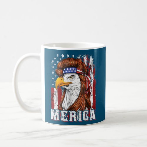 Merica Eagle Mullet American US Flag 4th Of July Coffee Mug