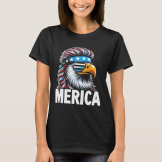 Merica Eagle Mullet Sungles Usa American Flag Eagl T-Shirt