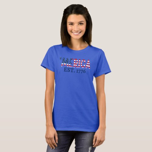 merica Est 1776  Patriotic American T_Shirt