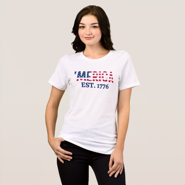 'merica Est. 1776  Patriotic American Tri-Blend Shirt (Front Full)