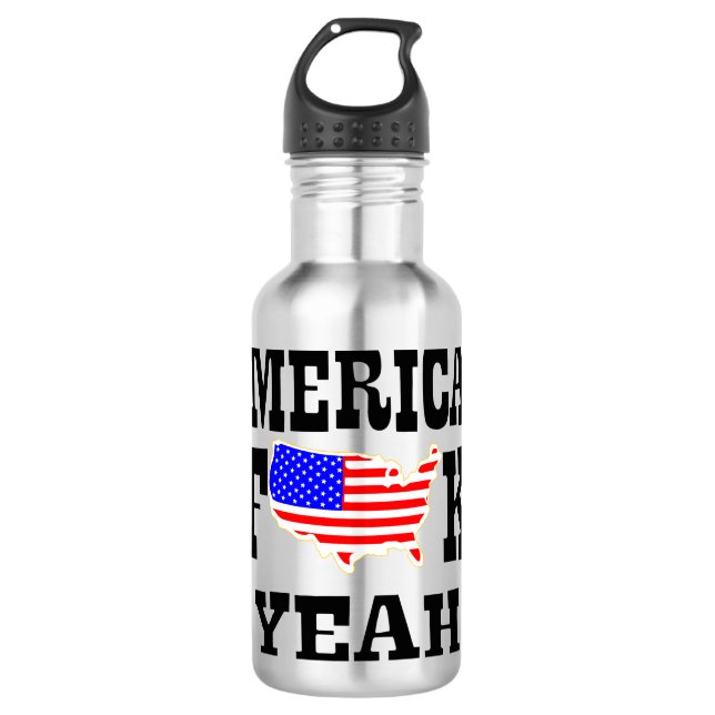 ‘Merica Fk Yeah FUSAK  #USAPatriotGraphics  © Stainless Steel Water Bottle (Front)