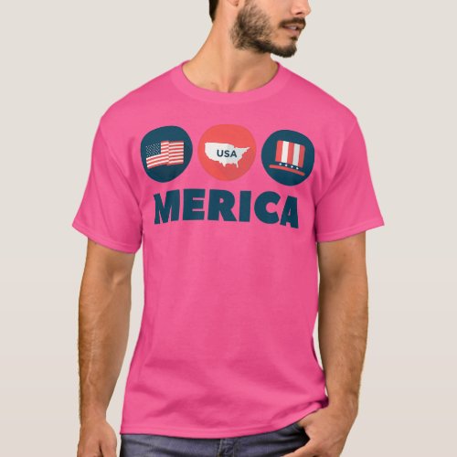 MERICA Flag  chemise vintage du 4 juillet 4 juil T_Shirt