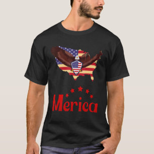 Merica Flag Eagle Glasses T-Shirt