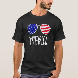 Merica Flag Sunglasses Red White Blue Patriotic 4t T-Shirt