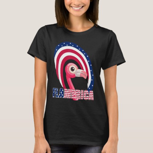 Merica Flamingo American Flag Flamerica Patriot 4t T_Shirt