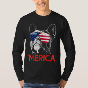 Merica French Bulldog American Flag 4th Of July Fr T-Shirt