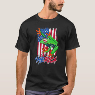 Merica Frog With American Flag Sunglasses 4th Of J T-Shirt