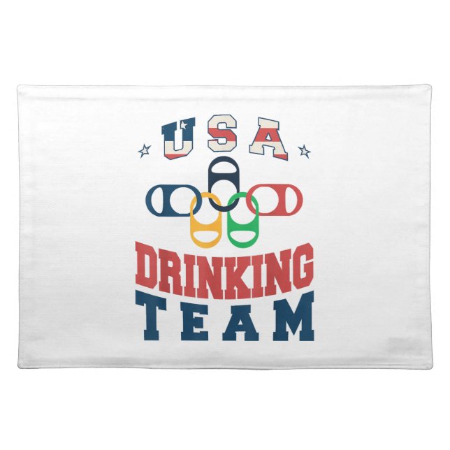 Merica Funny USA Drinking Team Patriotic USA Ameri Cloth Placemat (Front)