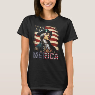 Merica George Washington American Flag 4th of July T-Shirt
