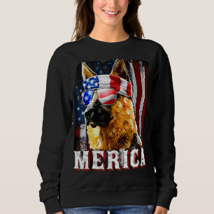 Merica German Shepherd American Flag4th Of July Sweatshirt