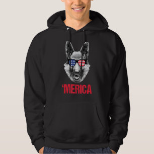 Merica German Shepherd American Flag Sunglasses 4t Hoodie