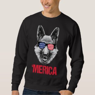 Merica German Shepherd American Flag Sunglasses 4t Sweatshirt