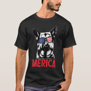 Merica German Shepherd American Flag Sunglasses 4t T-Shirt