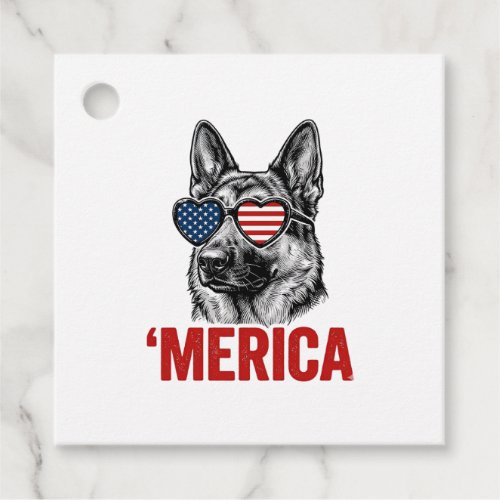 Merica German Shepherd Flag Sunglasses Shirt Desig Favor Tags
