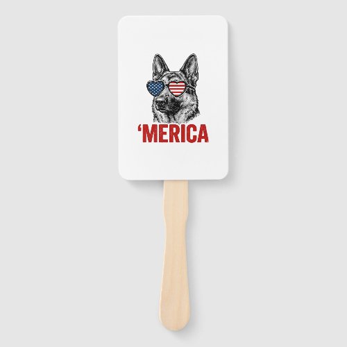 Merica German Shepherd Flag Sunglasses Shirt Desig Hand Fan