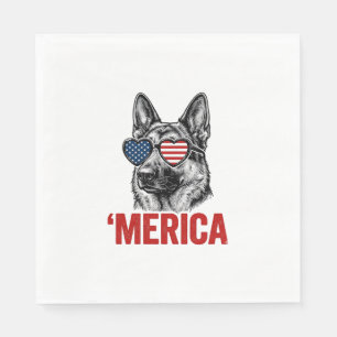 Merica German Shepherd Flag Sunglasses Shirt Desig Napkins