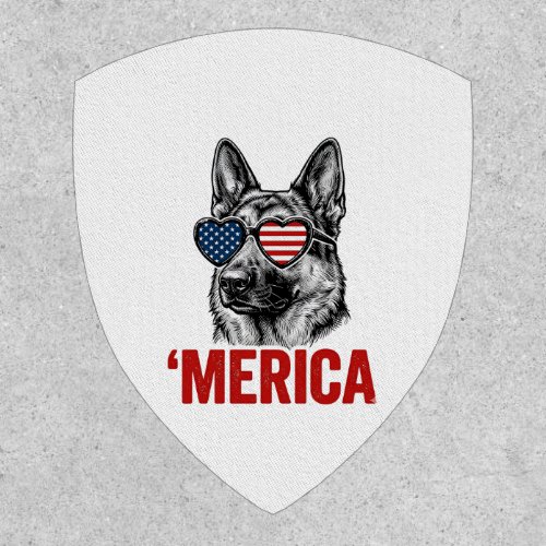 Merica German Shepherd Flag Sunglasses Shirt Desig Patch
