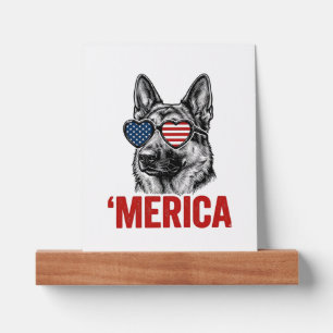 Merica German Shepherd Flag Sunglasses Shirt Desig Picture Ledge