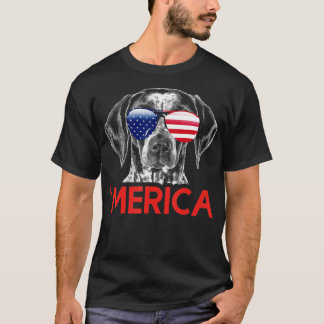Merica German Shorthaired Pointer American Flag  T-Shirt
