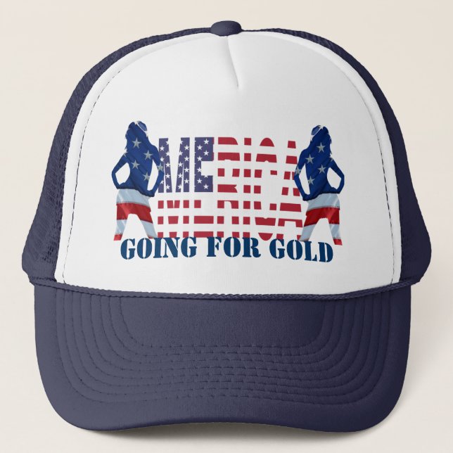 Merica going for gold trucker hat (Front)