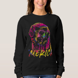 Merica Golden Retriever 4th Of July American Flag Sweatshirt