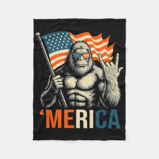 ‘merica Gorilla Flag Sungles Funny Patriotic Fleece Blanket