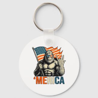 ‘merica Gorilla Flag Sungles Funny Patriotic Keychain