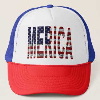 'MERICA - Grunge USA Flag Trucker Hat