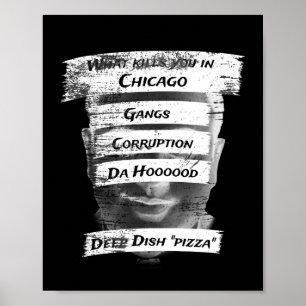 Merica Humor America USA Funny Patriotism Chicago Poster