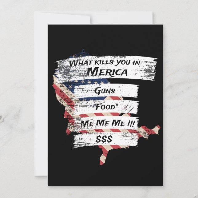 Merica Humor America USA Funny Patriotism Invitation (Front)