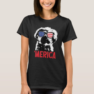 Merica Maltese Dog American Flag Sunglasses 4th Of T-Shirt