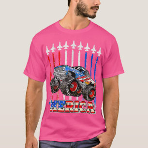 Merica Monster Truck Patriotic American Flag July T-Shirt
