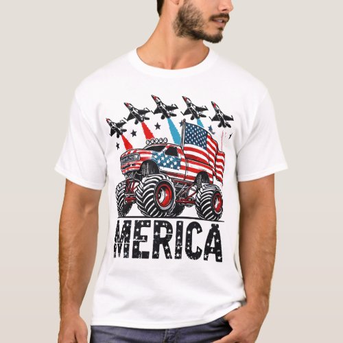 Merica Monster Truck T_Shirt