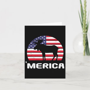 Merica Moose American Flag Usa Patriotic Independe Card