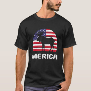 Merica Moose American Flag Usa Patriotic Independe T-Shirt