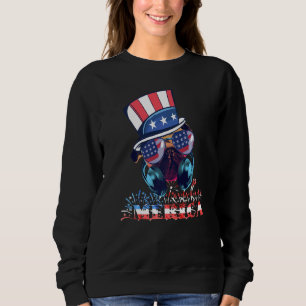 Merica Music Dj Pug Dog 4th Of July American Flag  Sweatshirt