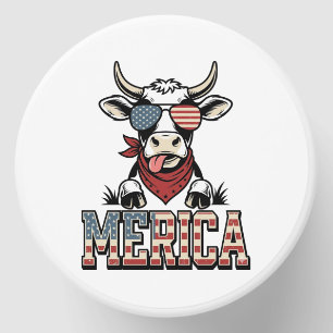Merica Patriotic Cow Vintage Engraving Graphic_1 Mini Candle Favors