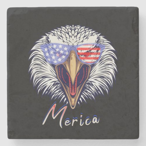 Merica Patriotic Eagle design Stone Coaster