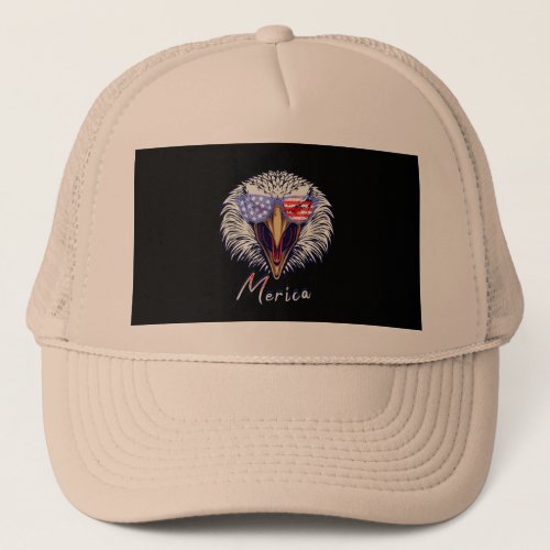 Merica Patriotic Eagle design Trucker Hat